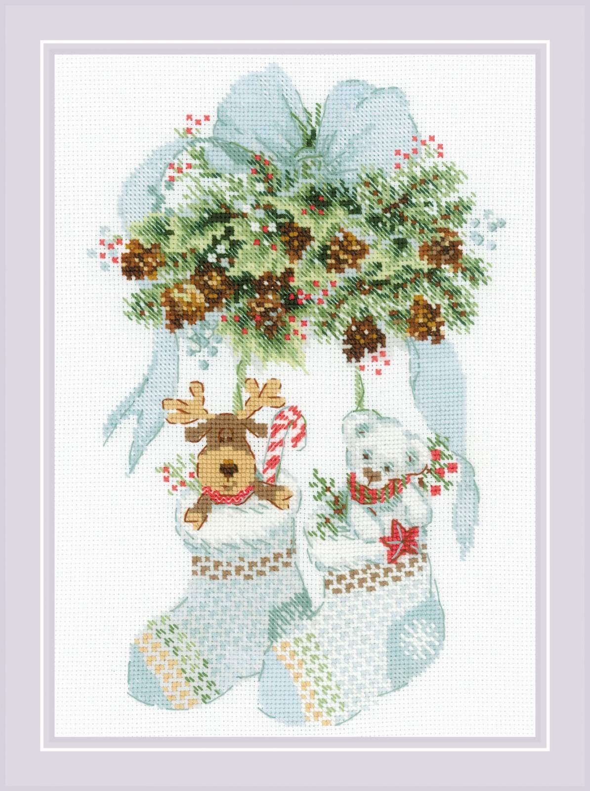 Bear & Cones and Deer cross stitch kit by RIOLIS Ref. no.: 1901
