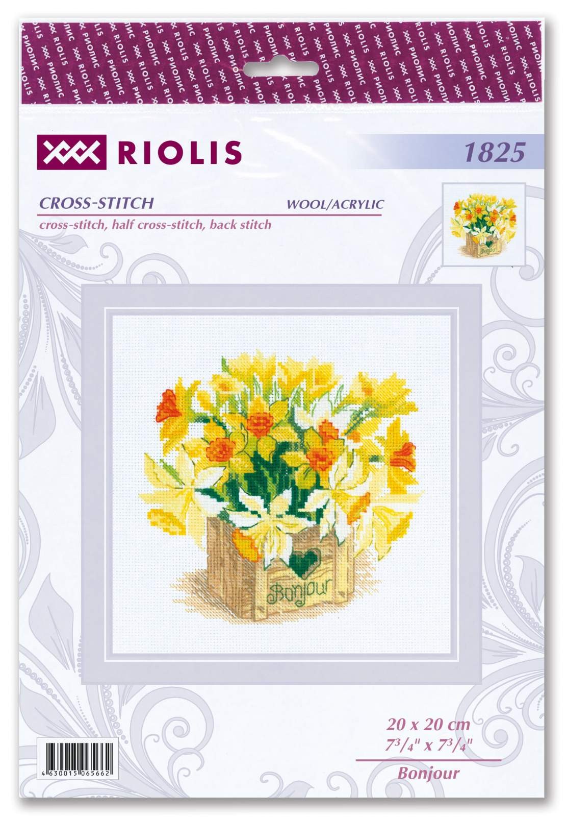 Bonjour cross stitch kit by RIOLIS Ref. no.: 1825