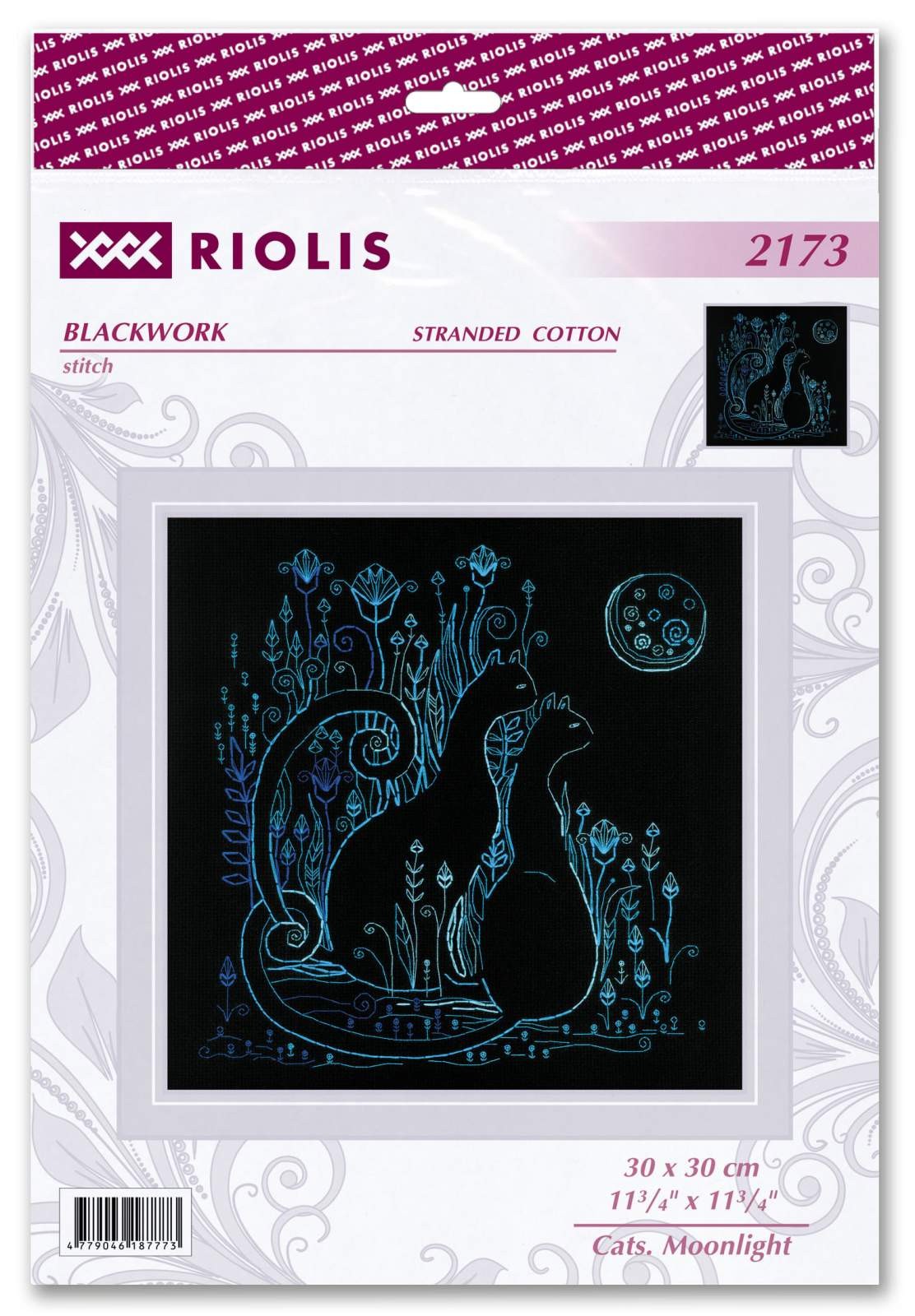 Cats. Moonlight. Cross Stitch kit by RIOLIS Ref. no.: 2173