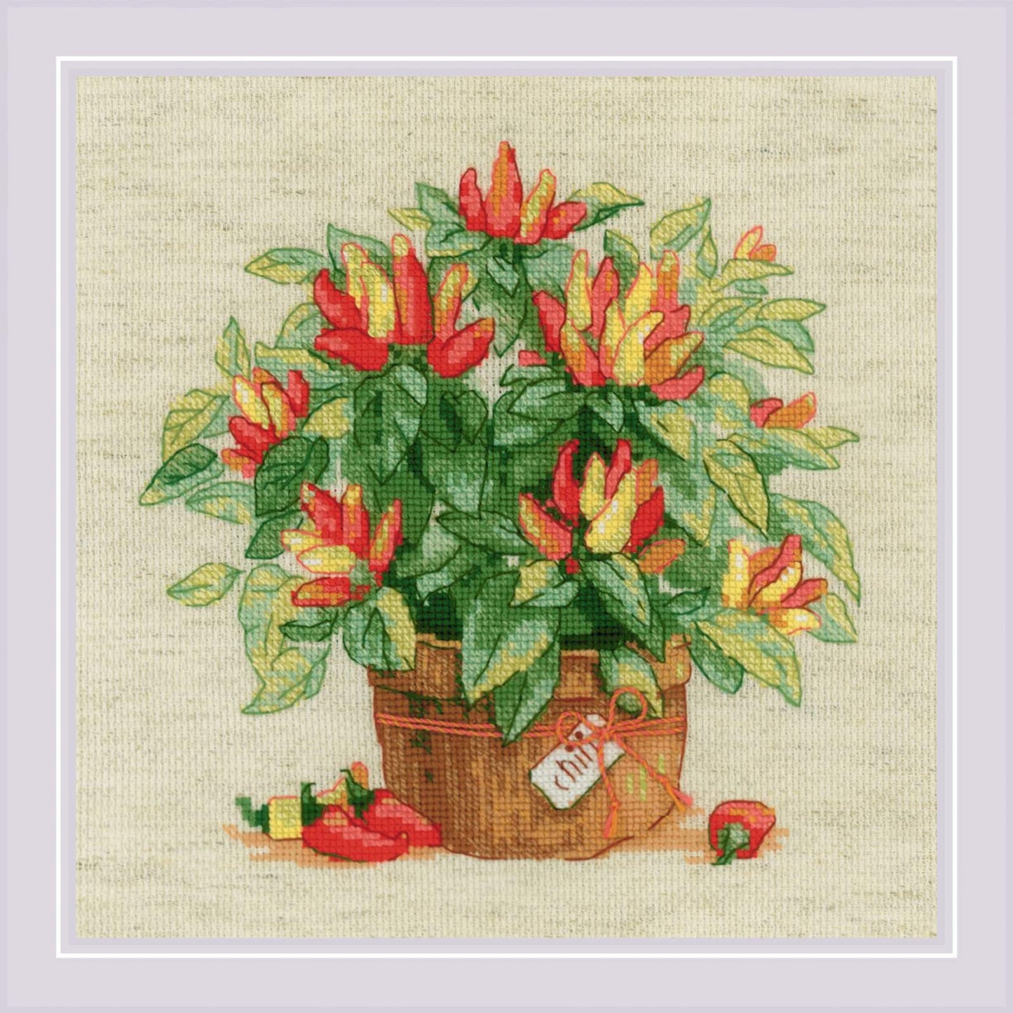 Pepper in a Pot cross stitch kit by RIOLIS Ref. no.: 1982