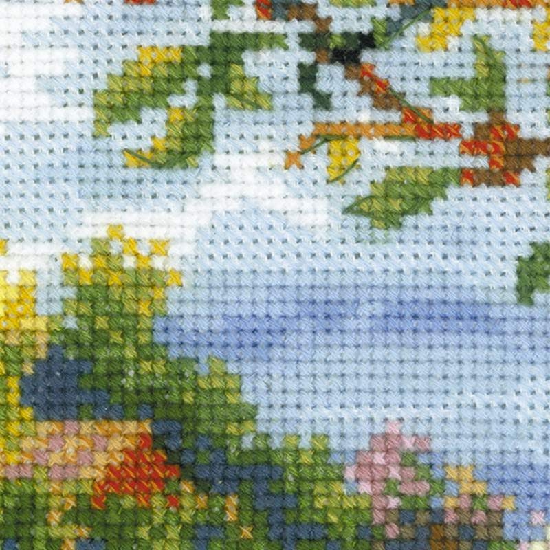 Plate with Oriole cross stitch kit by RIOLIS Ref. no.: 1693