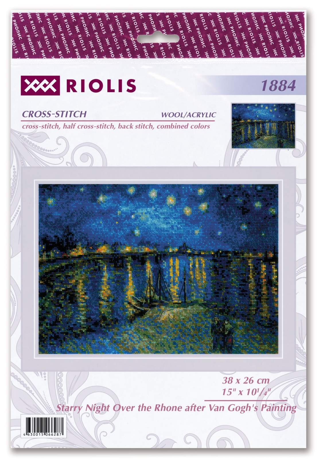 Starry Night Over the Rhone - Van Gogh cross stitch kit by RIOLIS Ref. no.: 1884