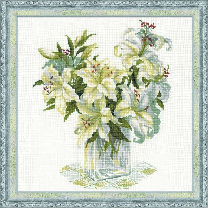 White Lilies - Cross Stitch Kit from RIOLIS Ref. no.:1169