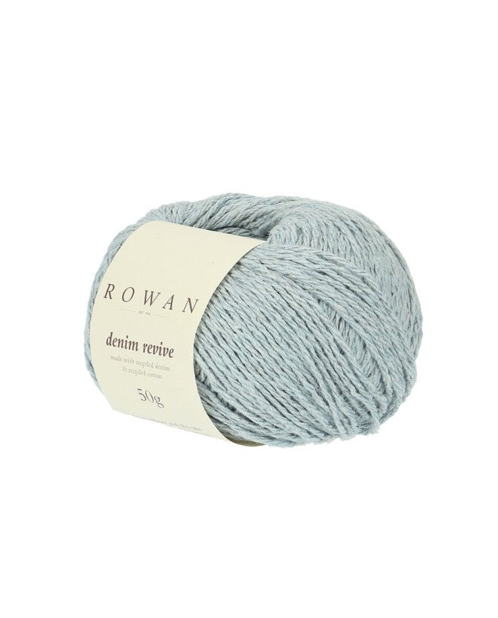 ROWAN Threads. Made with 95 % COTTON. Bluewash Ref. no.: 211 Denim Revive