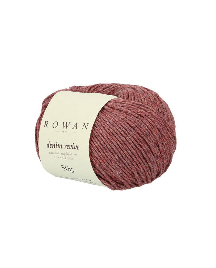 ROWAN Threads. Made with 95 % COTTON. Lipstick Ref. no.: 214 Denim Revive