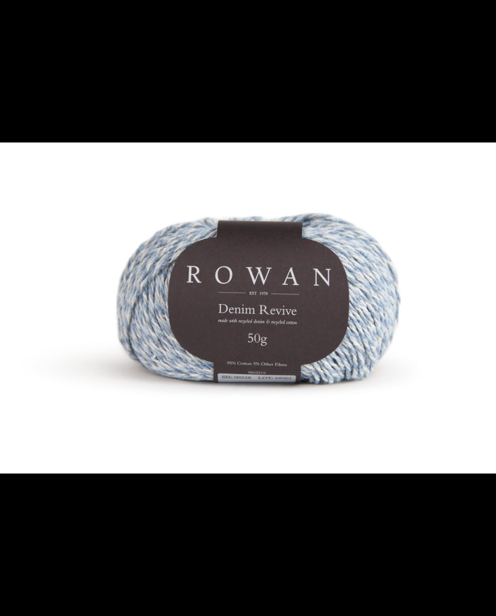 ROWAN Threads. Made with 95 % COTTON. Stonewash Ref. no.: 222 Denim Revive