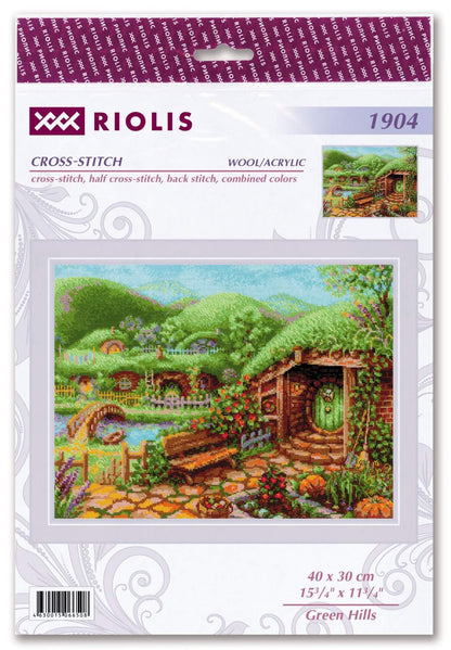 Green Hills cross stitch kit by RIOLIS Ref. no.: 1904