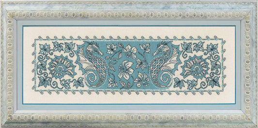 Table Topper / Pannel Sea Horse cross stitch kit by RIOLIS Ref. no.: 1703