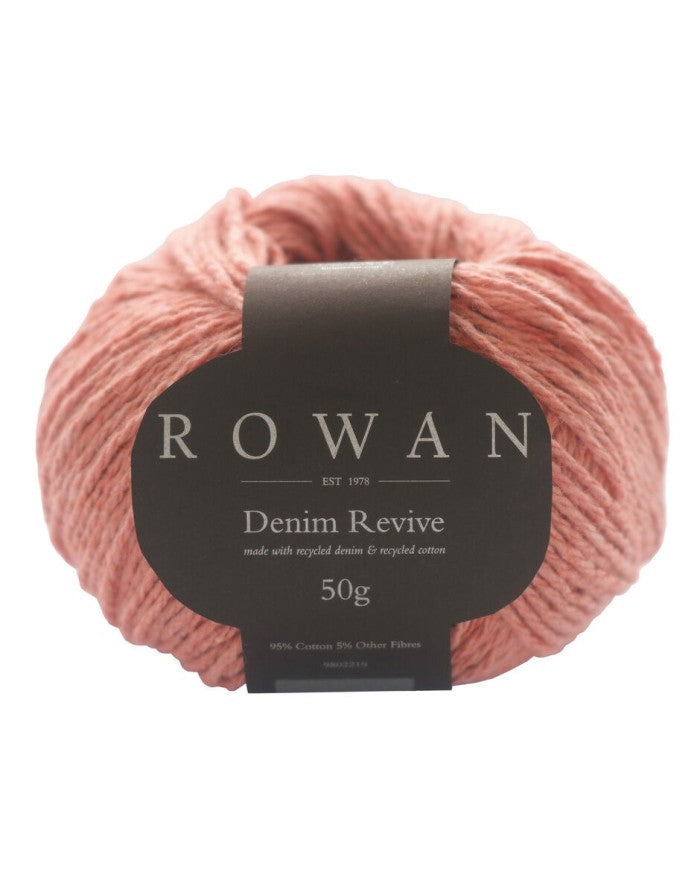 ROWAN Threads. Made with 95 % COTTON. Coral Ref. no.: 220 Denim Revive