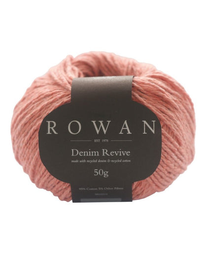 ROWAN Threads. Made with 95 % COTTON. Coral Ref. no.: 220 Denim Revive