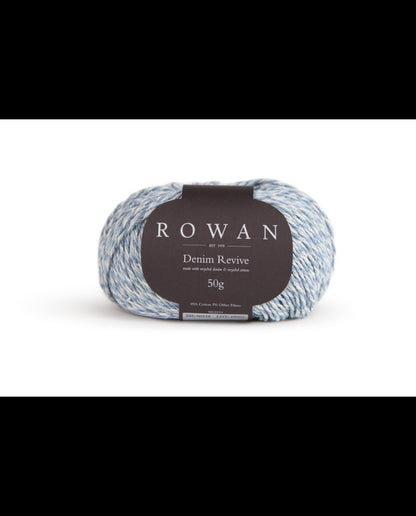 ROWAN Threads. Made with 95 % COTTON. Stonewash Ref. no.: 222 Denim Revive